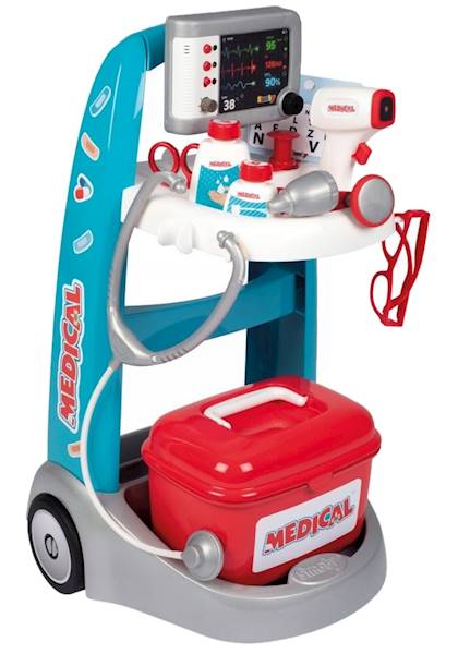 2077 SMOBY ELEKTRONICZNY WÓZEK MEDYCZNY MAŁY LEKARZ + AKCESORIA