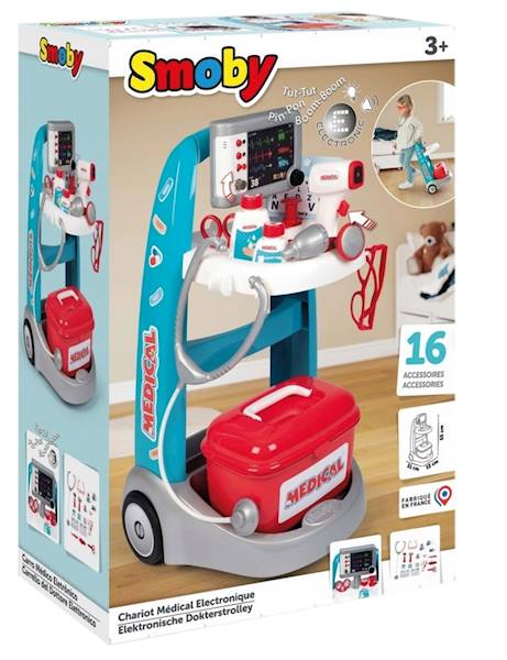 2077 SMOBY ELEKTRONICZNY WÓZEK MEDYCZNY MAŁY LEKARZ + AKCESORIA