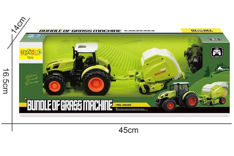 * 2242 TRAKTOR ZDALNIE STEROWANY METAL RC + MASZYNA BELARKA