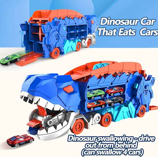 * 2228 TRANSPORTER DINOZAUR RAMPA DO ŚCIGANIA ZJEŻDZALNIA CIĘŻARÓWKA 2 RESORKI