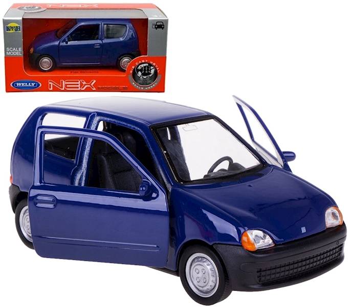 1:34 Metalowy model Welly Fiat Seicento niebieski 43855
