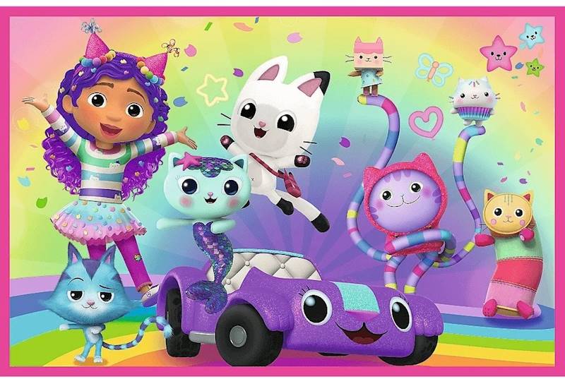 4332 Trefl Puzzle 2x24 elementy Gabby zabawy z Gabi