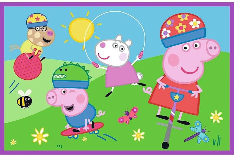 4356 Trefl Puzzle 2x24 elementy Świnka Peppa na placu zabaw
