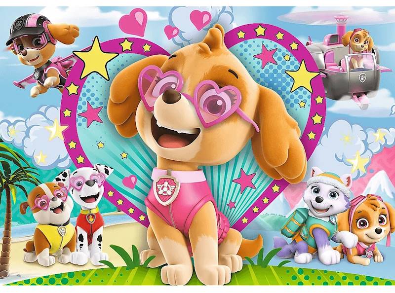 8183 Trefl puzzle 100 elementów Psi Patrol w blasku Skye Glitter puzzle 