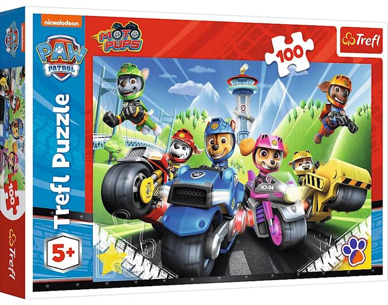 4305 Puzzle Trefl 100 elementów Psi Patrol Ekipa na motorach 