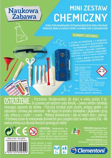 60952 Clementoni Mini Zestaw Chemiczny Naukowa zabawa 