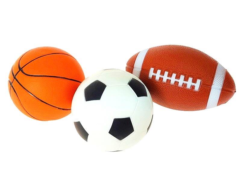 4086 Piłka z pianki do zabawy – koszykówka, nożna, rugby 12 cm antystresowa