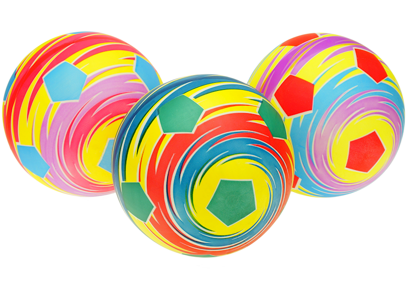 * 1092 Duża gumowa kolorowa piłka do gry na plażę piłeczka 24cm 