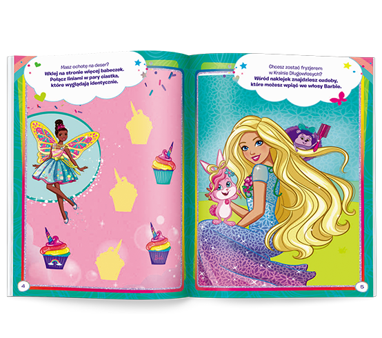 1619 Barbie 100 Brokatowych Naklejek Praca Zbiorowa