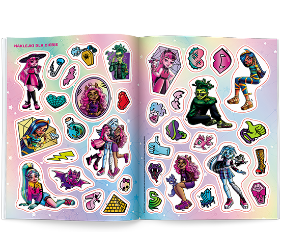 3996 Monster High 100 Brokatowych Naklejek Praca Zbiorowa 