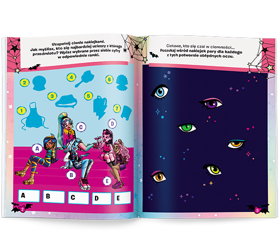 3996 Monster High 100 Brokatowych Naklejek Praca Zbiorowa 