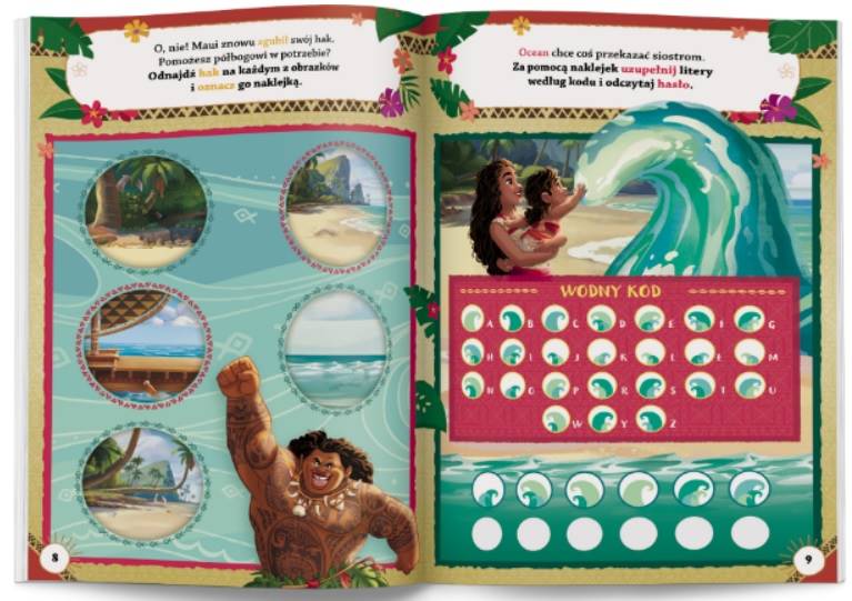 5334 Disney Vaiana 2 100 Brokatowych Naklejek Praca Zbiorowa 