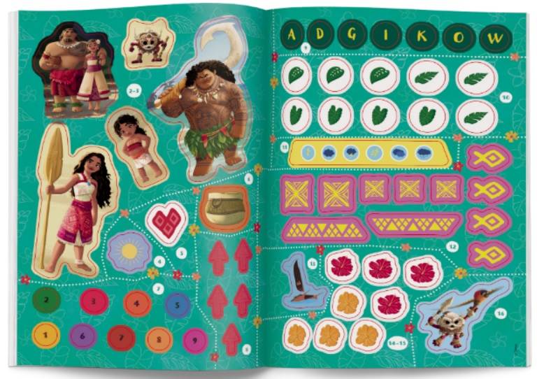 5334 Disney Vaiana 2 100 Brokatowych Naklejek Praca Zbiorowa 