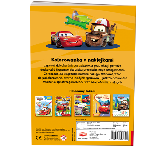 5822 Disney Pixar Auta Kolorowanka z naklejkami Praca zbiorowa