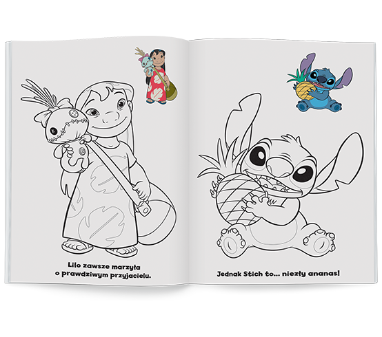5877 Disney Stich Naklejam i Koloruję Praca zbiorowa