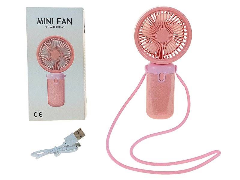 0926 Mini wentylator przenośny USB kolorowy smycz wiatraczek 
