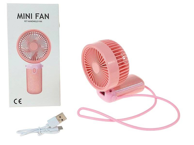 0926 Mini wentylator przenośny USB kolorowy smycz wiatraczek 