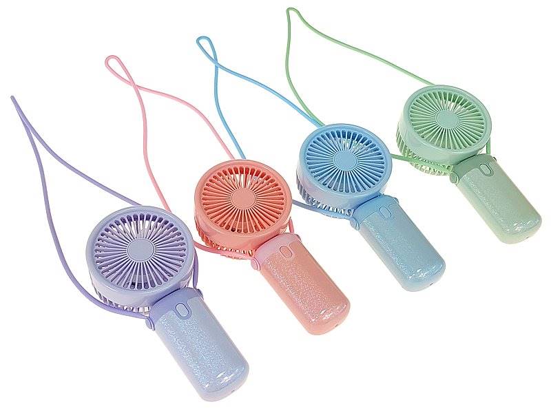 0926 Mini wentylator przenośny USB kolorowy smycz wiatraczek 