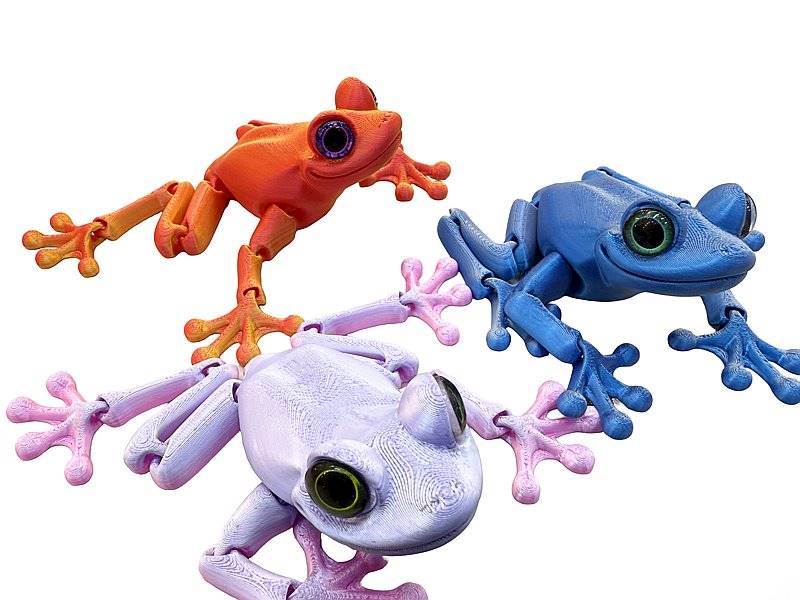 1510 Figurka Żaba 3D Tęczowa i Holograficzna