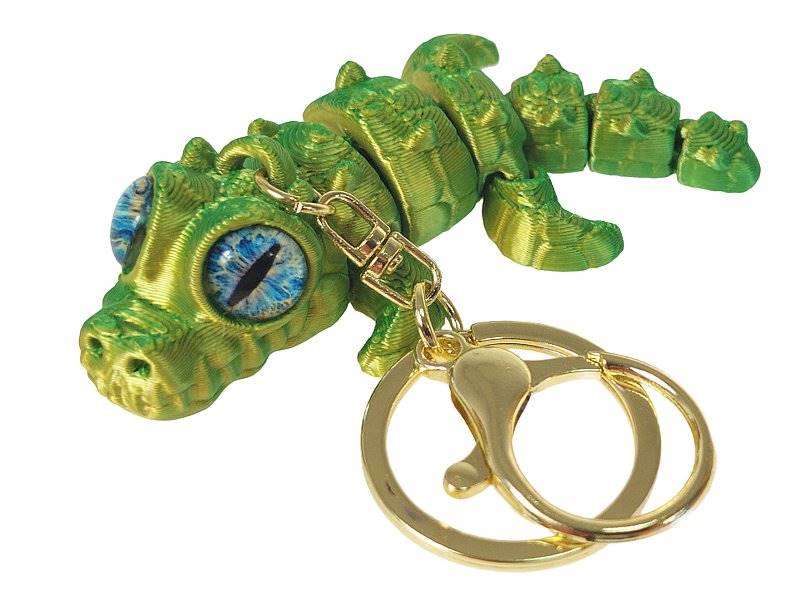 1534 Brelok krokodyl 3D kolorowy błyszczący Breloczek