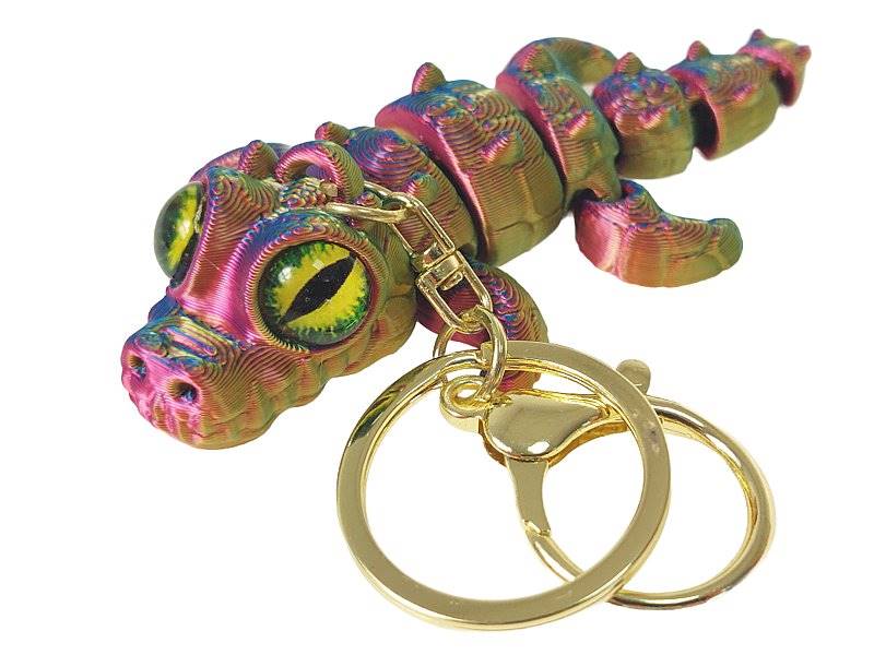 1534 Brelok krokodyl 3D kolorowy błyszczący Breloczek