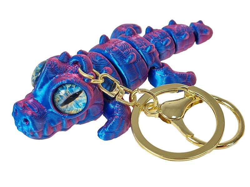 1534 Brelok krokodyl 3D kolorowy błyszczący Breloczek