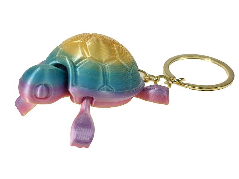1541 Brelok żółw 3D kolorowy błyszczący Breloczek