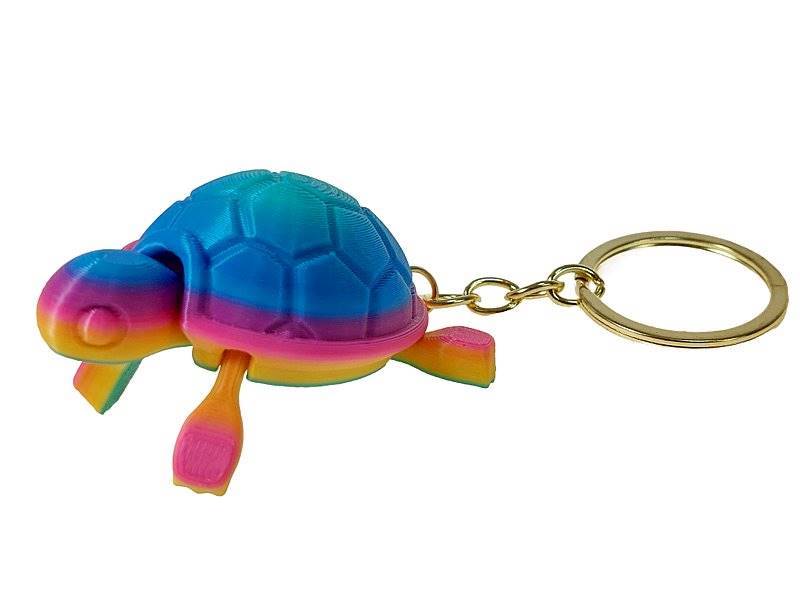1541 Brelok żółw 3D kolorowy błyszczący Breloczek