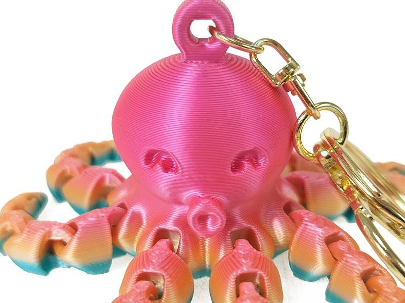 1558 Brelok ośmiornica 3D kolorowa błyszcząca Breloczek