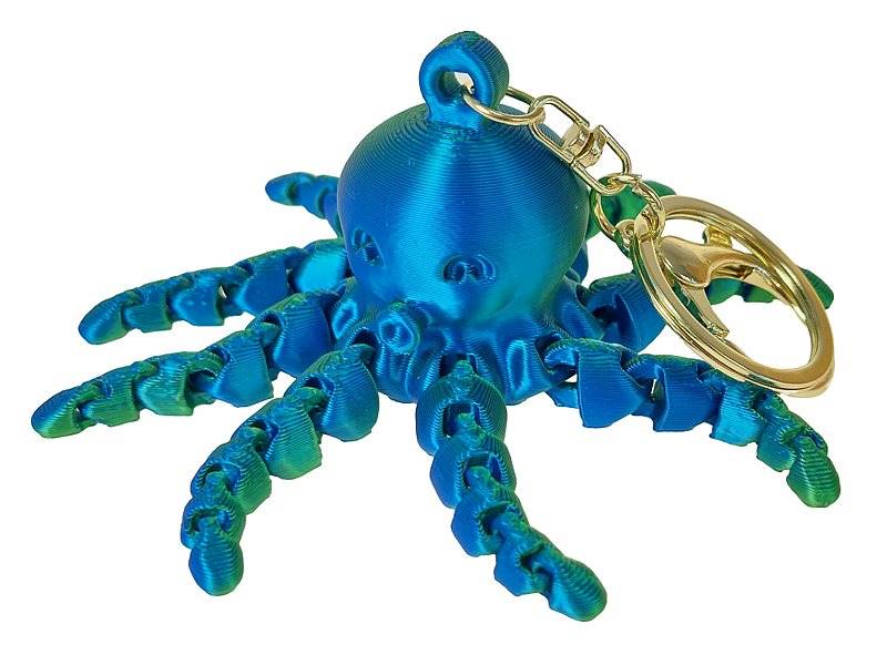 1558 Brelok ośmiornica 3D kolorowa błyszcząca Breloczek