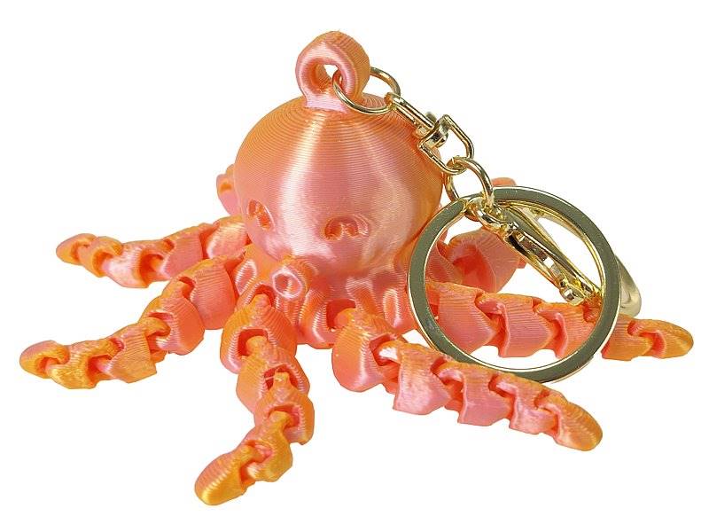 1558 Brelok ośmiornica 3D kolorowa błyszcząca Breloczek