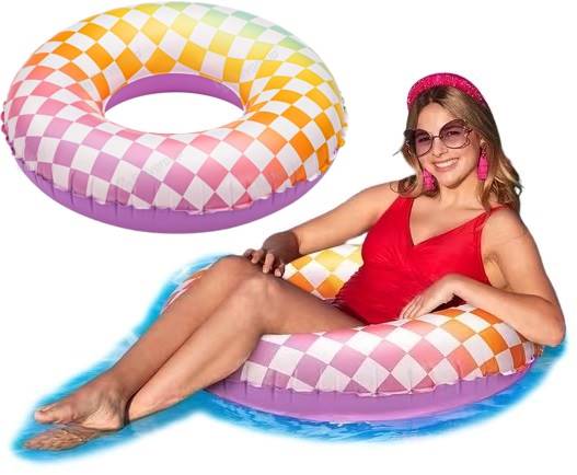 1927 Funsicle Duże dmuchane koło do pływania w kratkę kółko 79cm 