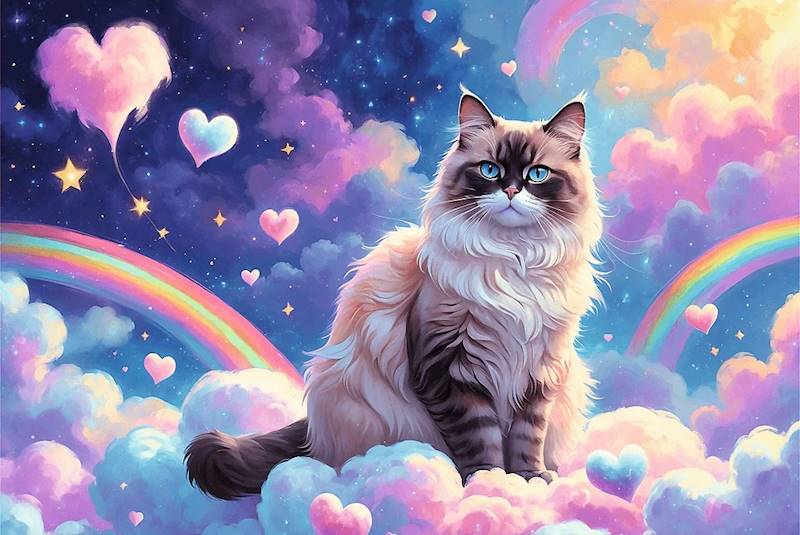 3271 Trefl puzzle 160 elementów Domowy kotek, kotek w chmurkach