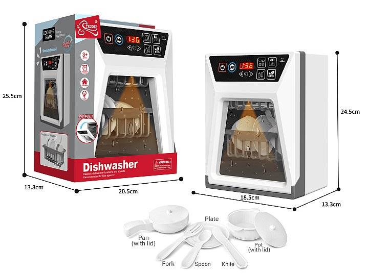 6713 Zmywarka zabawka dla dzieci + akcesoria światło dźwięk 