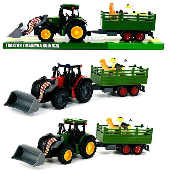 4242 Traktor z turem maszyna rolnicza - ciągnik przyczepa ze zwierzętami