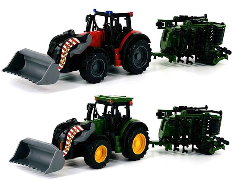 4297 Traktor z maszyną rolniczą – ciągnik z przyczepą brona talerzowa