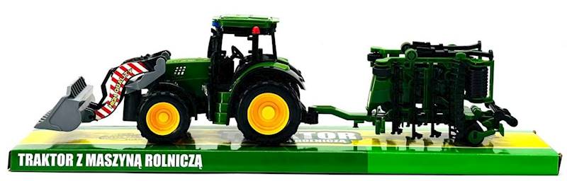 4297 Traktor z maszyną rolniczą – ciągnik z przyczepą brona talerzowa