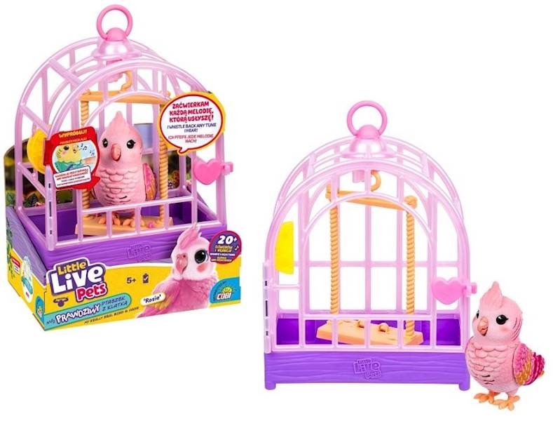 0962 Little Live Pets Interaktywny Mój prawdziwy ptaszek w klatce 