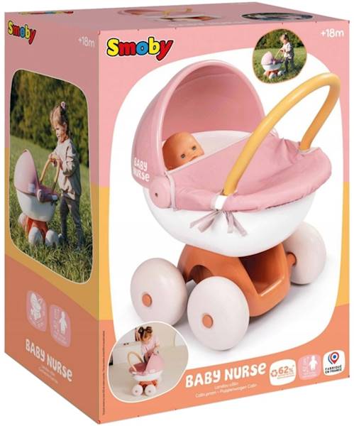 3958 Baby Nurse Wózek Głęboki dla lalki z plastikowym daszkiem Smoby