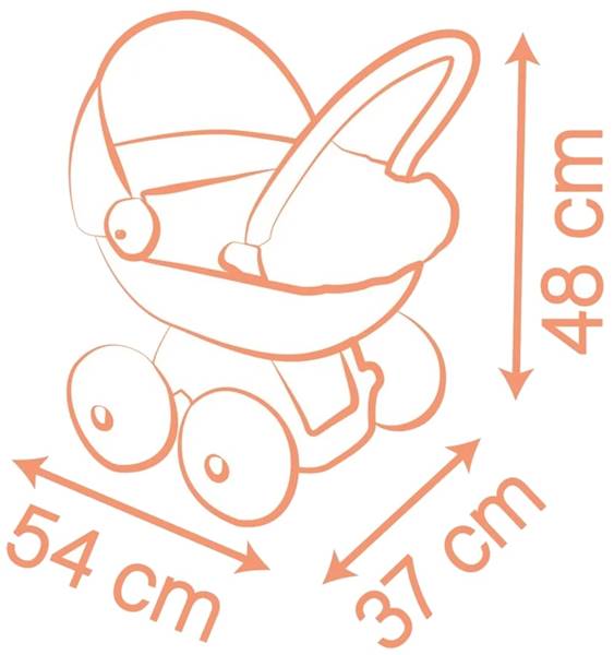 3958 Baby Nurse Wózek Głęboki dla lalki z plastikowym daszkiem Smoby