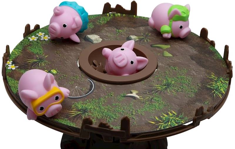 4739 Gra zręcznościowa Świnie na Trampolinie szybka gra rodzinna Goliath