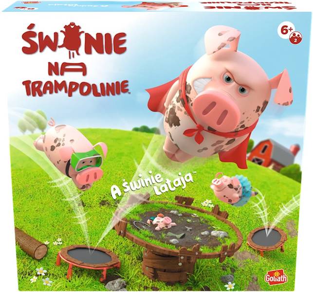 4739 Gra zręcznościowa Świnie na Trampolinie szybka gra rodzinna Goliath