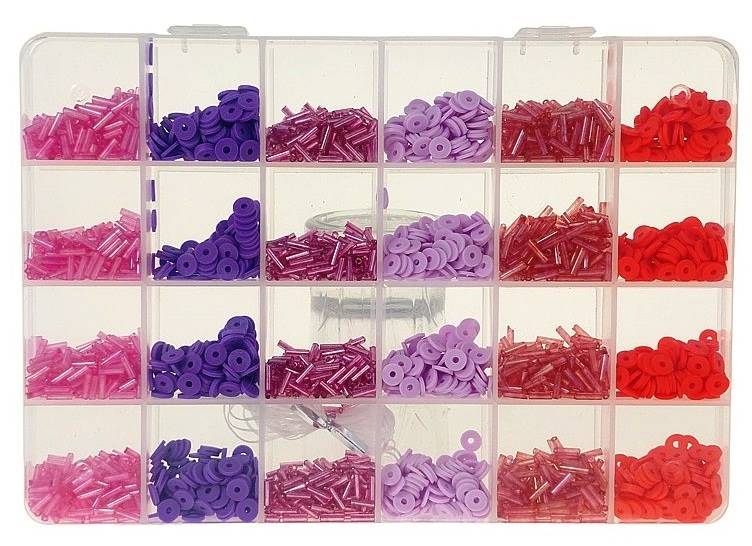 7378 Zestaw koralików do bransoletek i naszyjników 6 kolorów + sznurek 