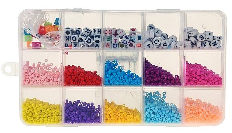 7385 Zestaw koralików do bransoletek i naszyjników + literki + sznurek