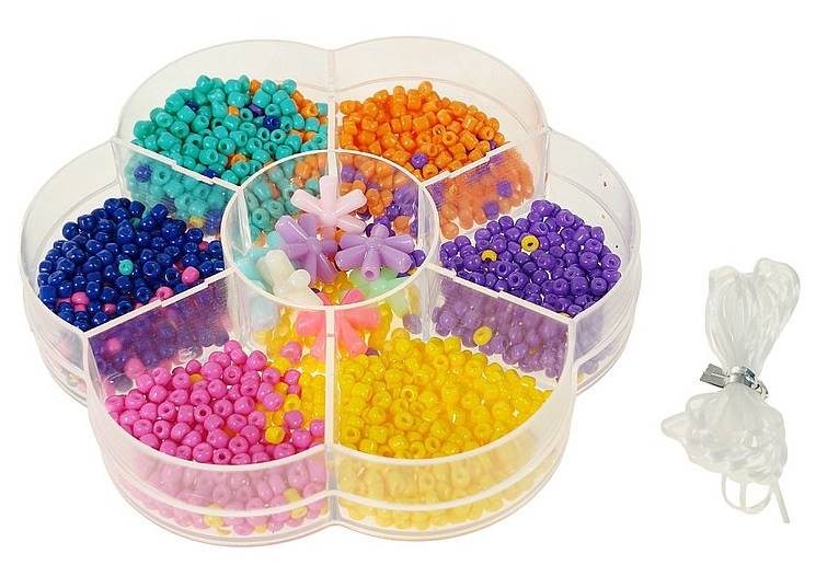 7392 Zestaw koralików do bransoletek i naszyjników 7 kolorów + żyłka 