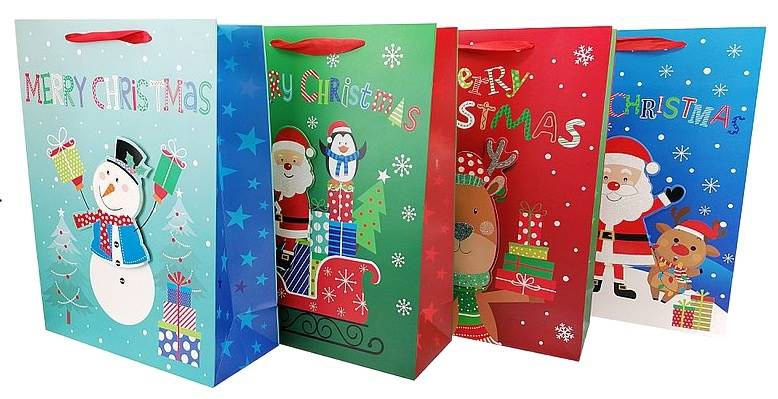6183 Torba torebka prezentowa świąteczna Boże Narodzenie 23,5 x 19,5 x 8 cm 