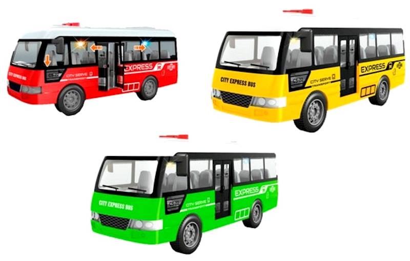 4570 Autobus miejski z dźwiękiem i światłem dla dzieci otwierane drzwi 