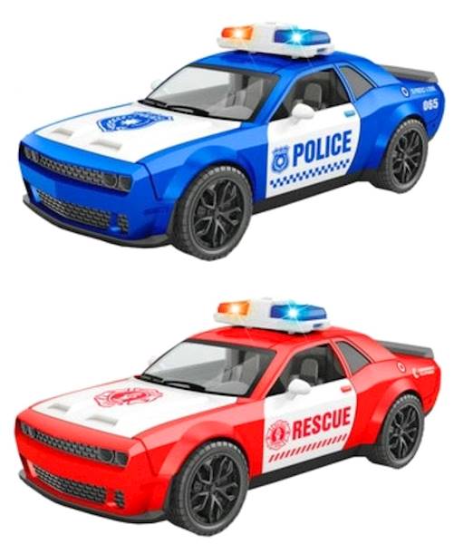 4587 Samochód Służb Ratunkowych Auto z dźwiękiem i światłem policja straż