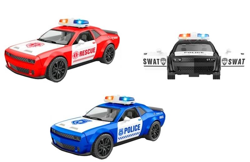 4587 Samochód Służb Ratunkowych Auto z dźwiękiem i światłem policja straż