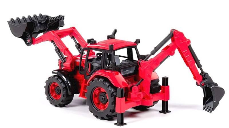 91857 Traktor z turem i koparką – ciągnik budowlany ruchome elementy